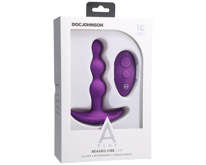 Doc Johnson A-Play Beaded Vibe Silicone Anal Bead Plug - Pick your Color