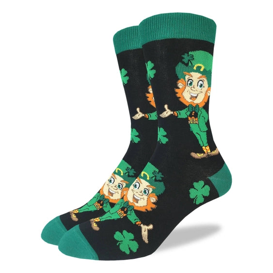 Good Luck Sock Men's Crew Socks - St. Patrick's Day Leprechaun
