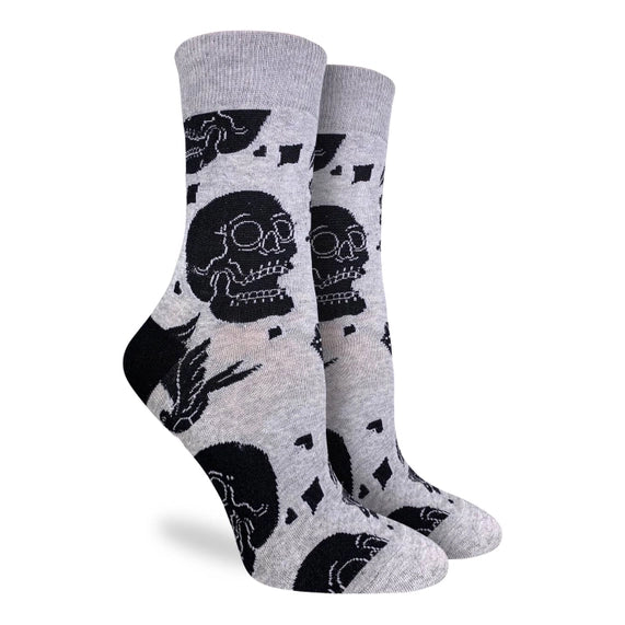 Good Luck Sock Women's Crew Socks - Skulls