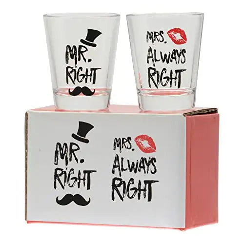 Mr. Right & Mrs. Always Right Shot Glasses (Set of 2)