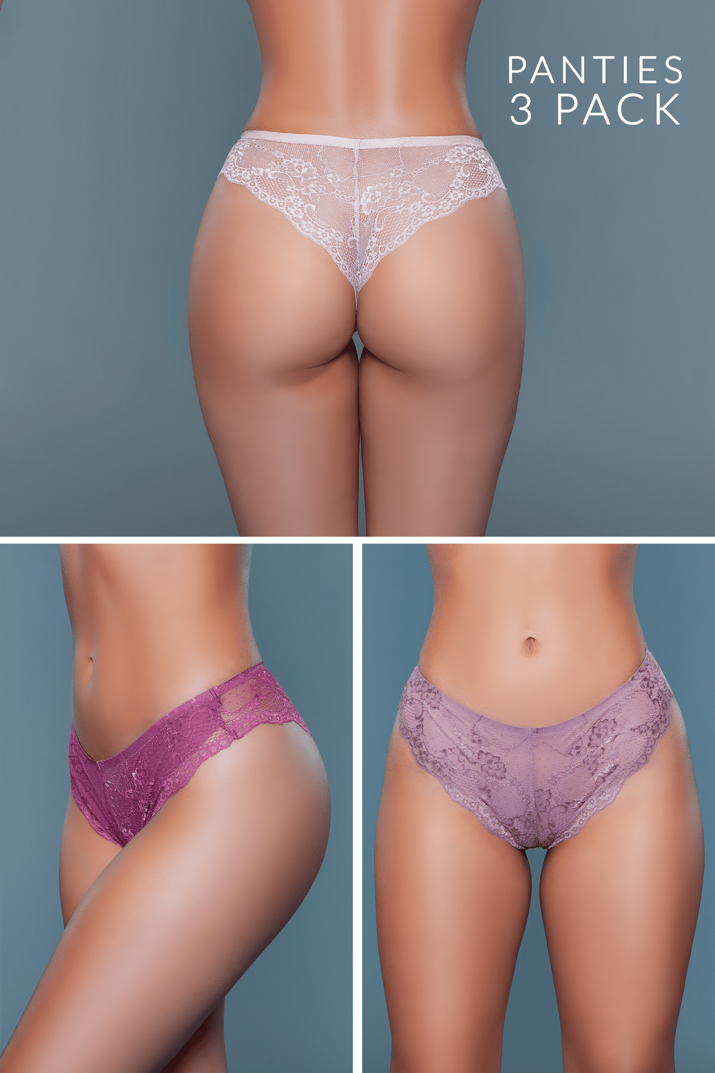 Be Wicked Hadlee Tanga 3-Pack - Asst. Sizes Available - CLEARANCE
