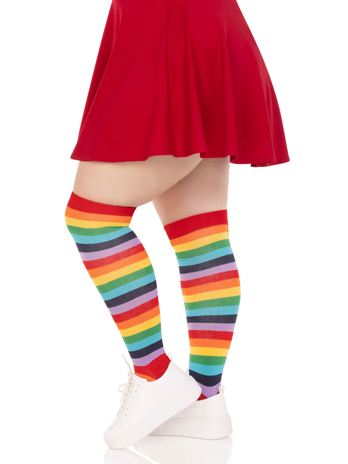 Leg Avenue Rainbow Thigh High Socks - Plus Size
