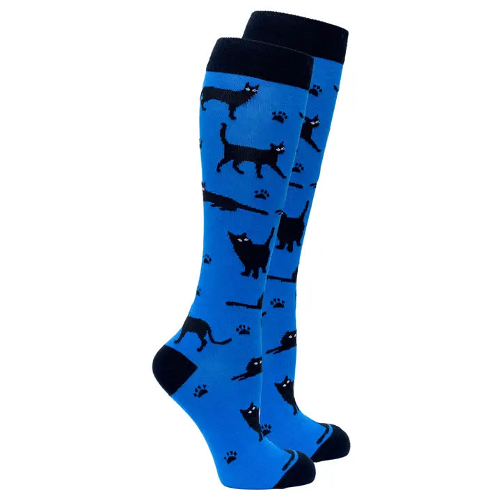 Socks N Socks Knee High Socks - Black Cats