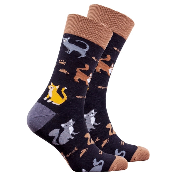 Socks N Socks Men's Kitty Crew Socks