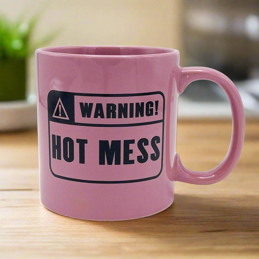 Attitude Mug Warning Hot Mess 22oz