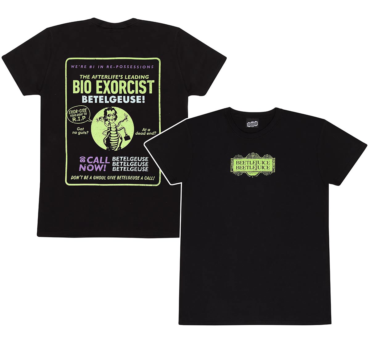 Beetlejuice Beetlejuice Bio Exorcist Ad T-Shirt - Asst. Sizes