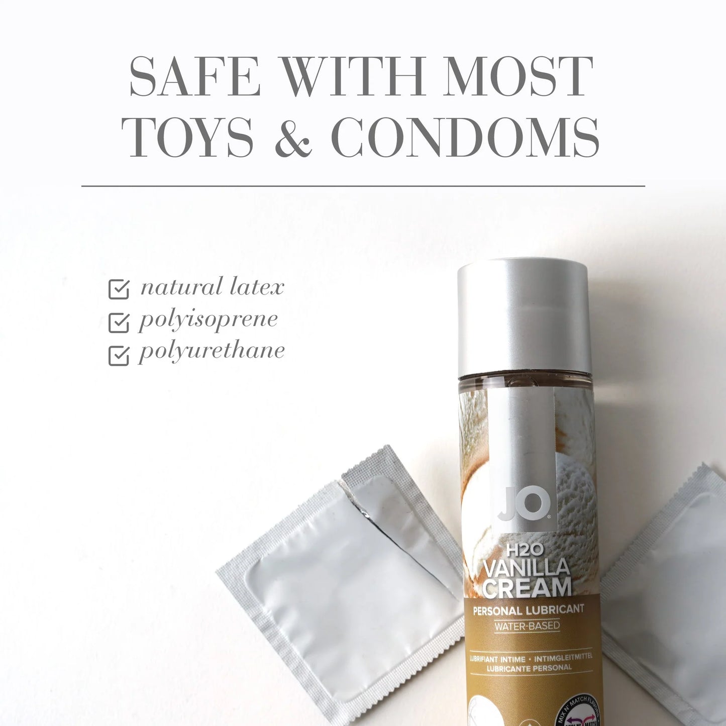 JO H2O Flavored Water-Based Lubricant Vanilla Cream - Asst. Sizes Available