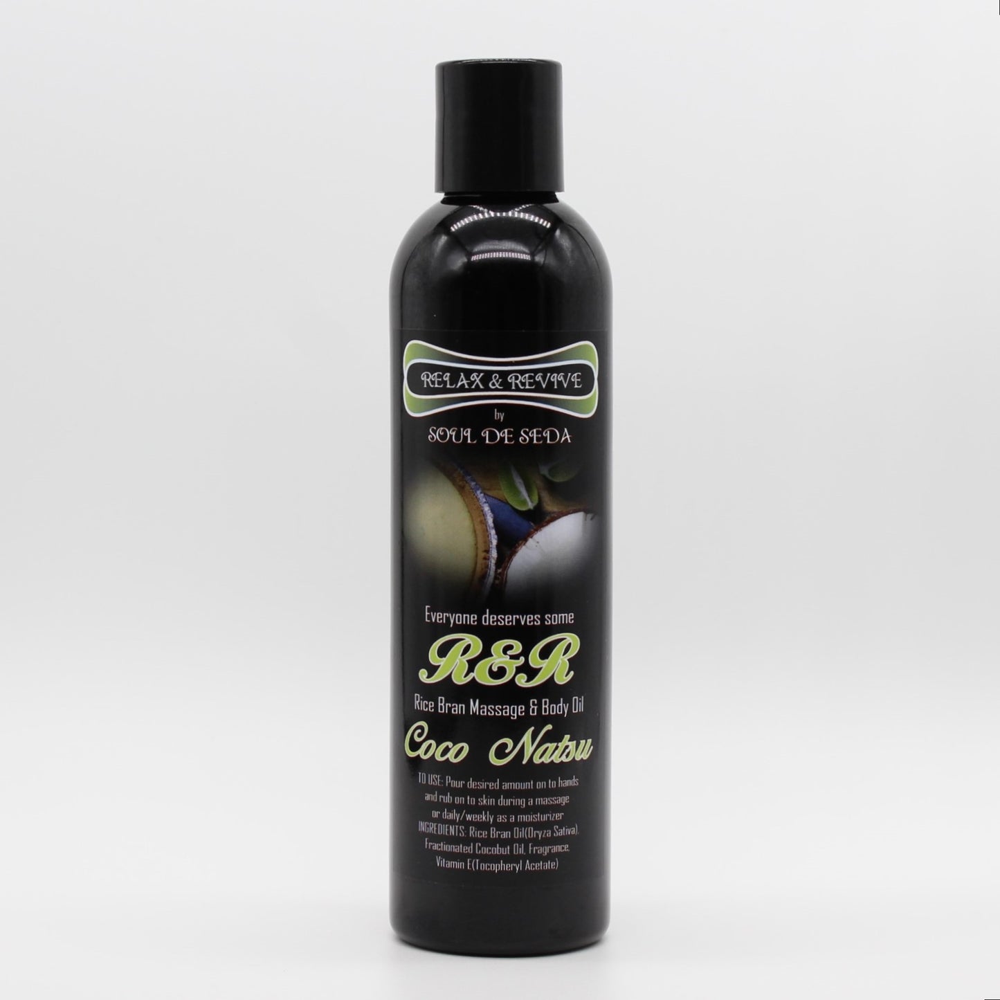 Soul De Seda Relax & Revive Massage/Body Oil 8floz Coco Natsu