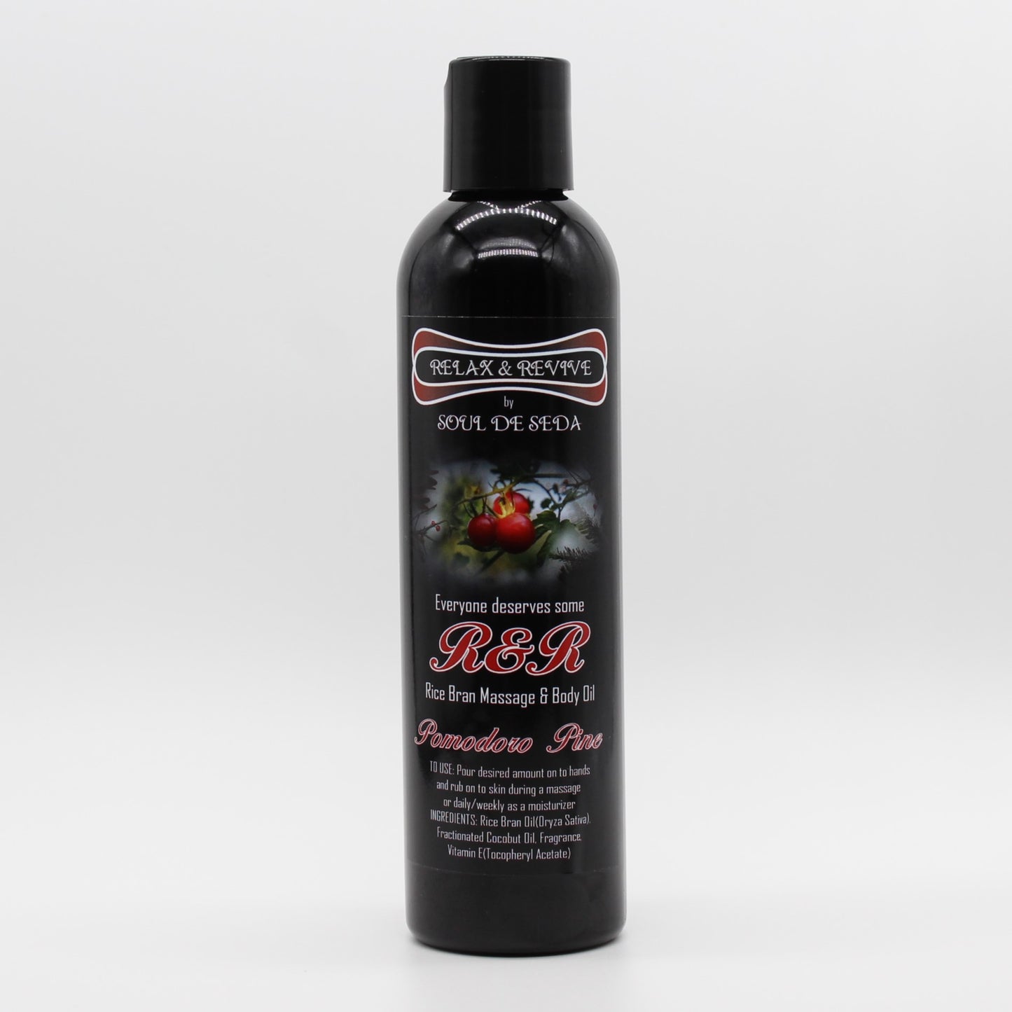 Soul De Seda Relax & Revive Massage/Body Oil 8floz Pomodoro Pine