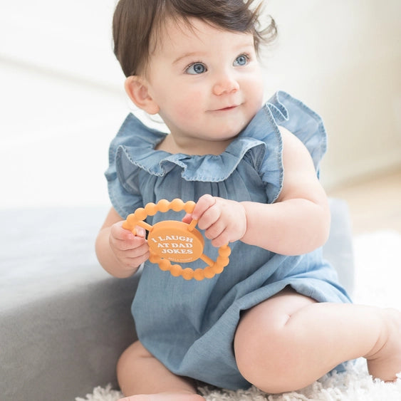 Bella Tunno I Laugh At Dad Jokes Silicone Happy Teether