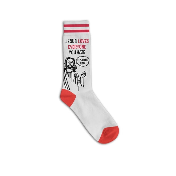 Funatic Jesus Loves Everyone You Hate Socks - Unisex One Size
