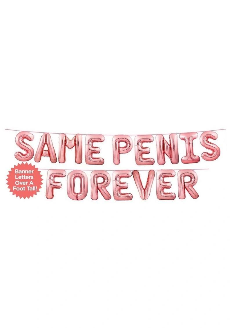 Glitterati Same Penis Forever Balloon Banner - Rose Gold