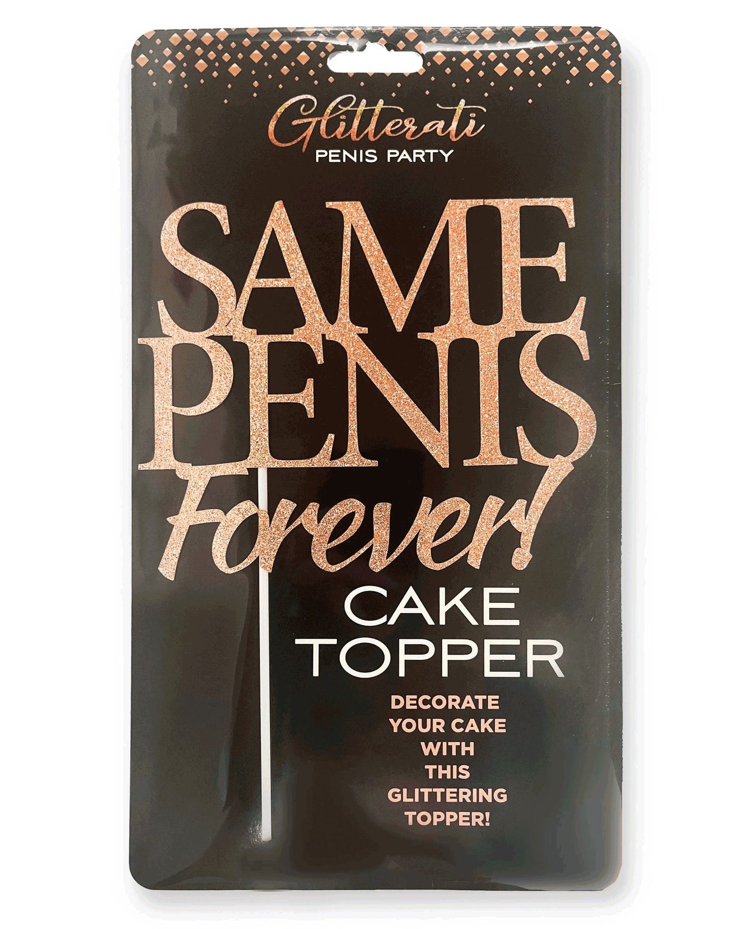 Glitterati Same Penis Cake Topper - Rose Gold/Black