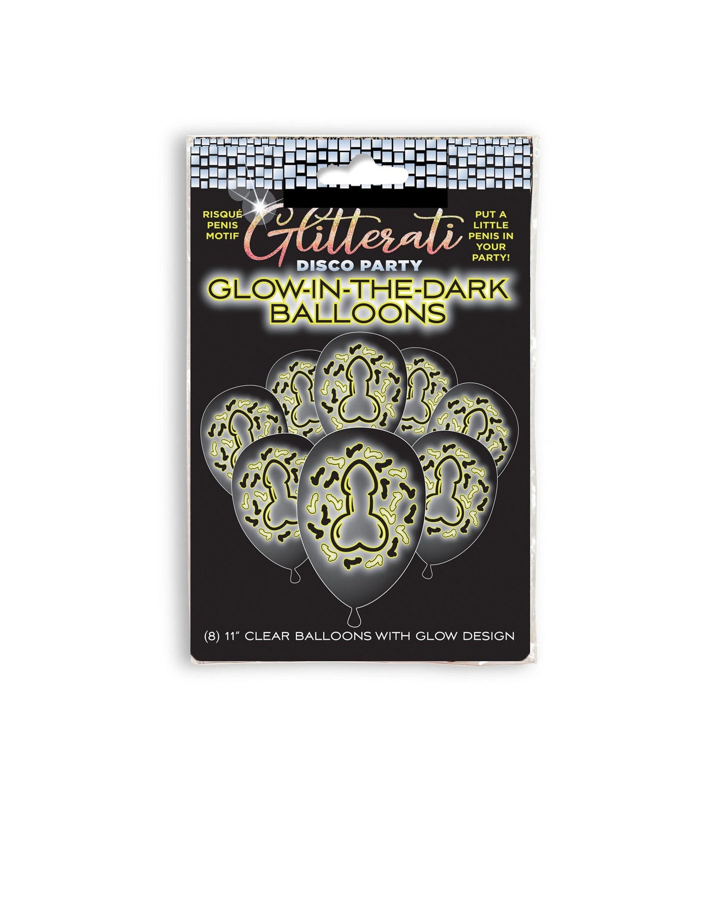 Glitterati Penis Glow in The Dark Ballons (8 per Pack)