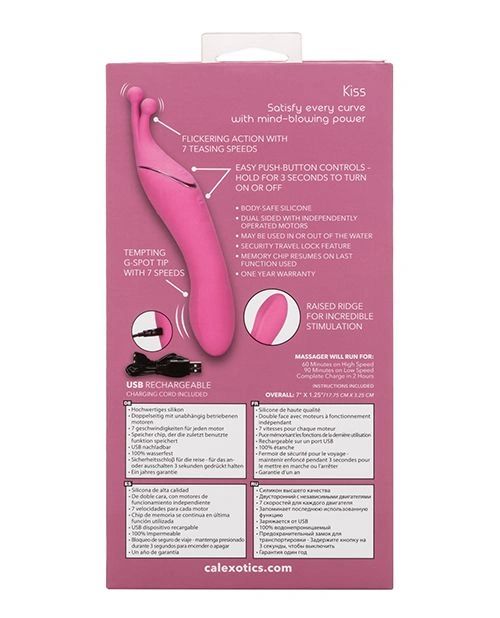 CalExotics Tempt & Tease 2 In 1 Massager Kiss -Pink