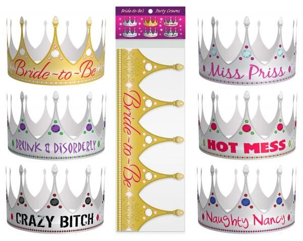 Bride-To-Be's Party Crowns (6 per pack)