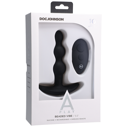 Doc Johnson A-Play Beaded Vibe Silicone Anal Bead Plug - Pick your Color