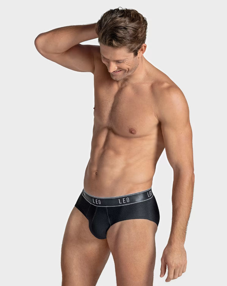 Leonisa Leo Ultra-Light Brief with Ergonomic Pouch - Black