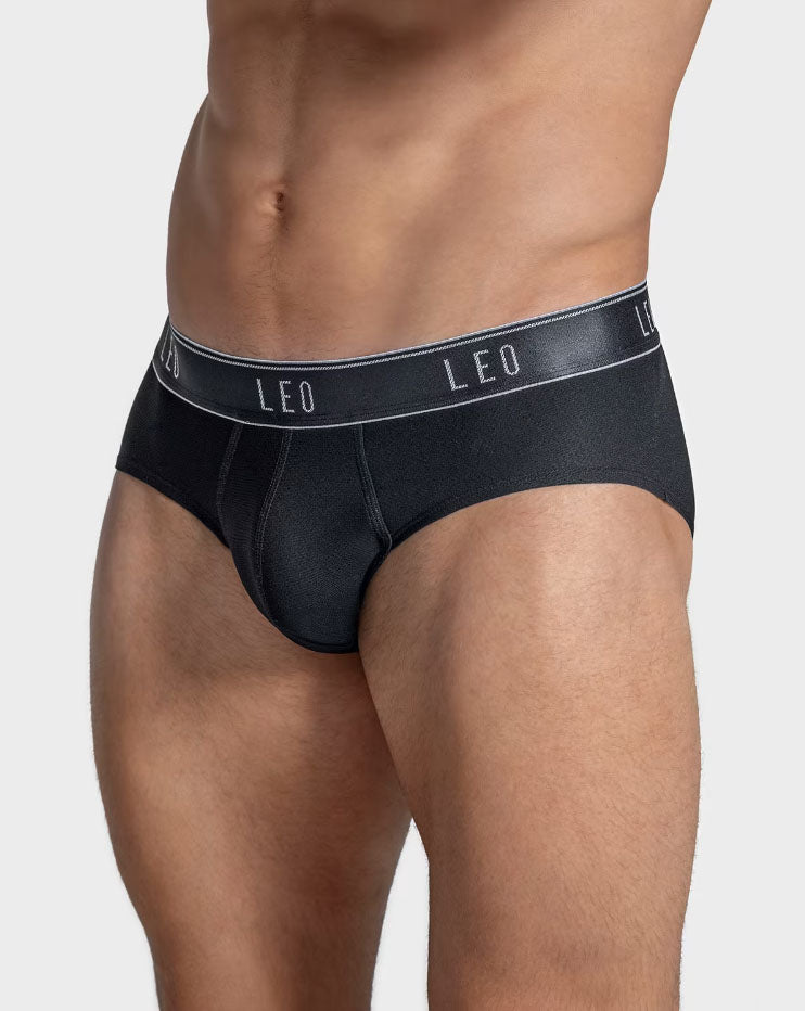 Leonisa Leo Ultra-Light Brief with Ergonomic Pouch - Black
