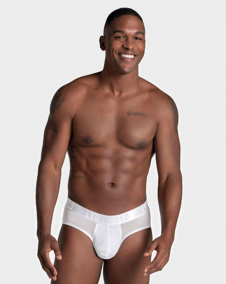 Leonisa Leo Ultra-Light Brief with Ergonomic Pouch - White