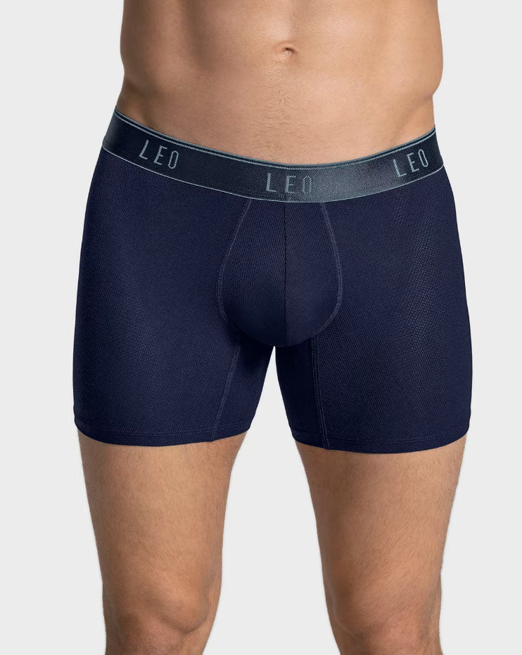 Leonisa Leo Ultra-Light Boxer Brief with Ergonomic Pouch - Dark Blue