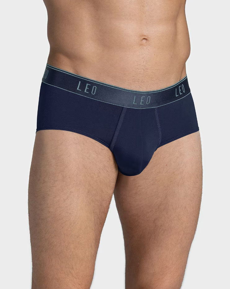 Leonisa Leo Microfiber Brief with Ergonomic Pouch - Dark Blue