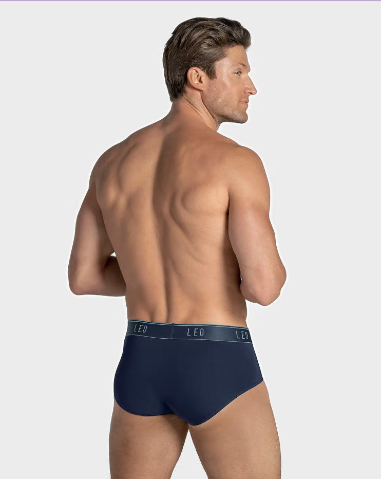 Leonisa Leo Microfiber Brief with Ergonomic Pouch - Dark Blue