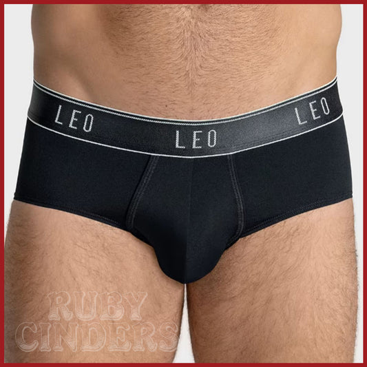 Leonisa Leo Microfiber Brief with Ergonomic Pouch - Black