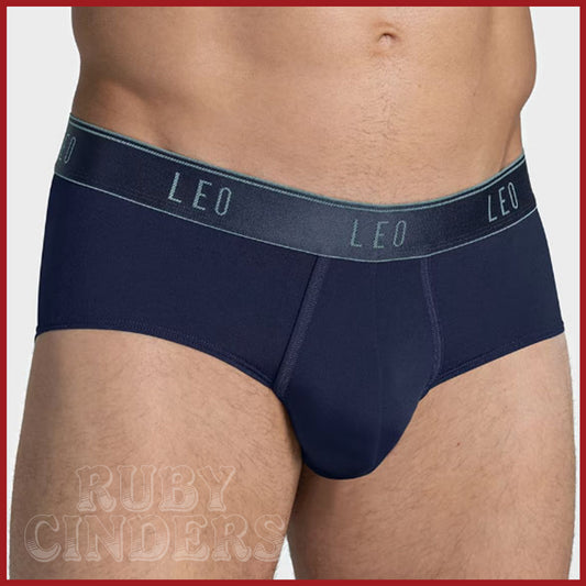 Leonisa Leo Microfiber Brief with Ergonomic Pouch - Dark Blue
