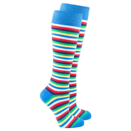 Socks N Socks Knee High Socks - Multi-Color Stripes