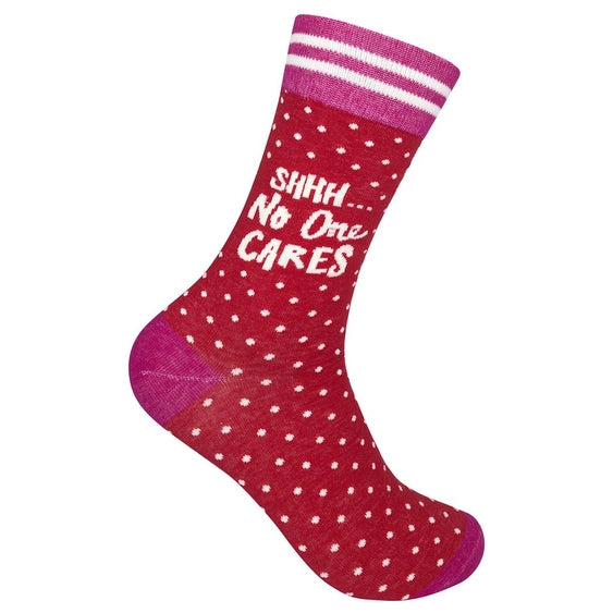 Funatic Shhh No One Cares Socks - Unisex One Size