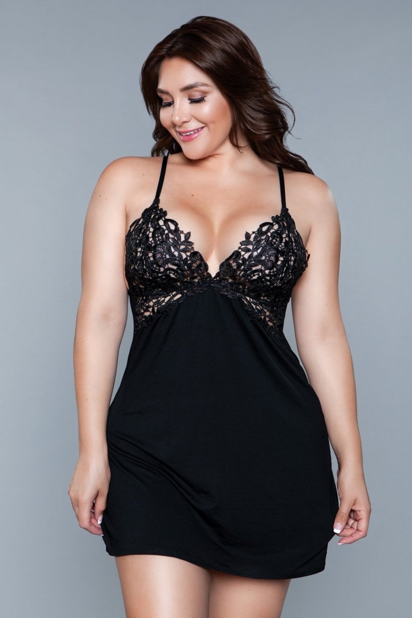 Be Wicked Wendy Chemise - Black - Asst. Sizes Available - CLEARANCE