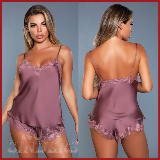 Be Wicked Bambi Cami Top & Shorts Set - Beige - CLEARANCE