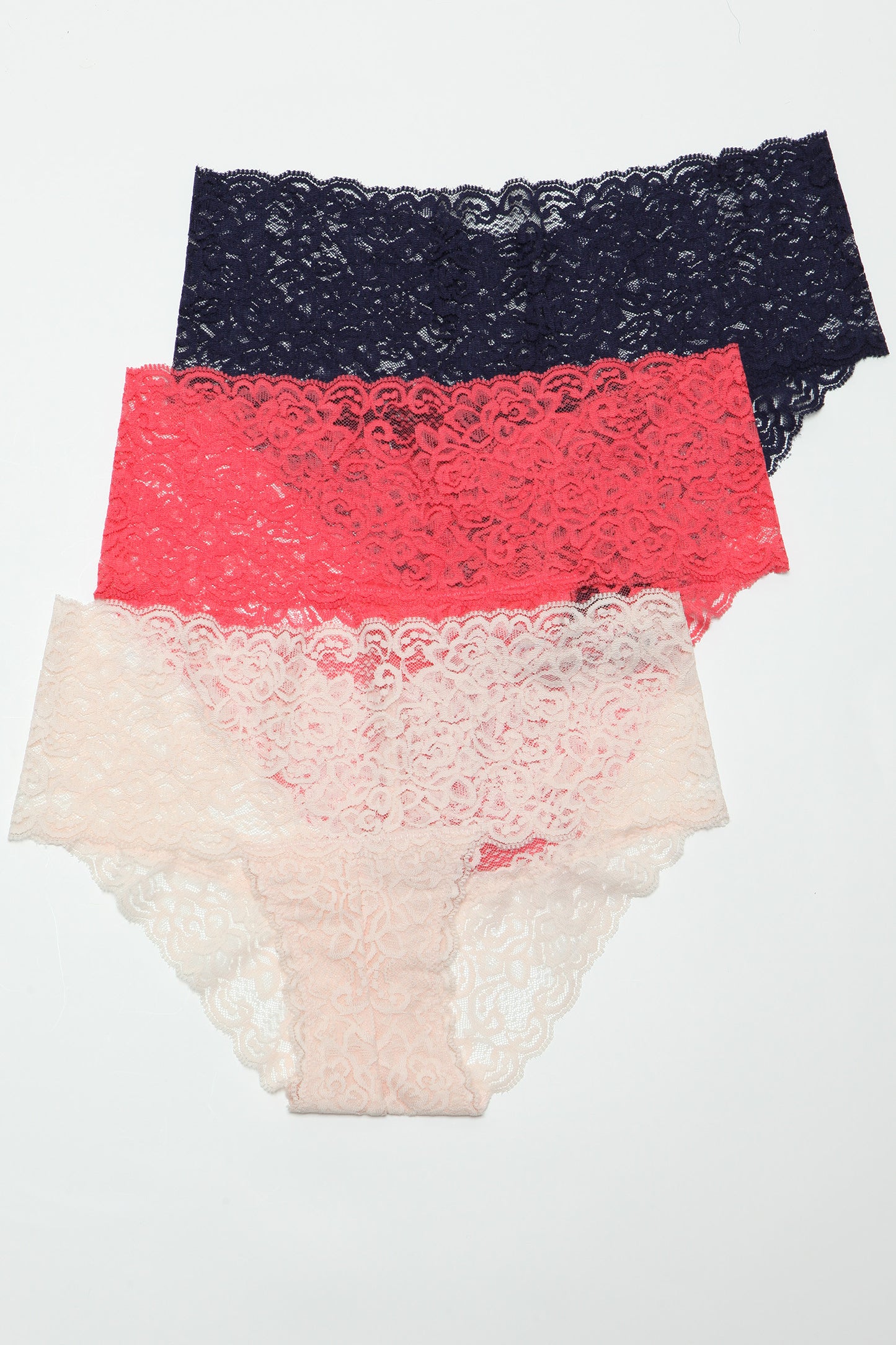 Be Wicked Nessa Brief 3-Pack - Pink, Coral, Navy Blue Asst. Sizes Available