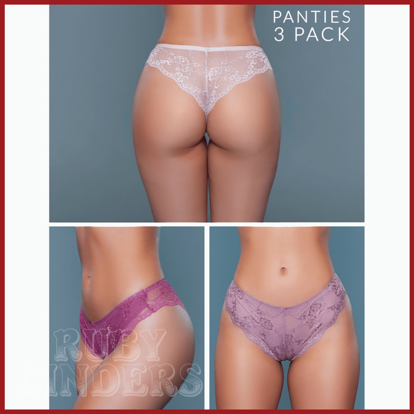 Be Wicked Hadlee Tanga 3-Pack - Asst. Sizes Available - CLEARANCE
