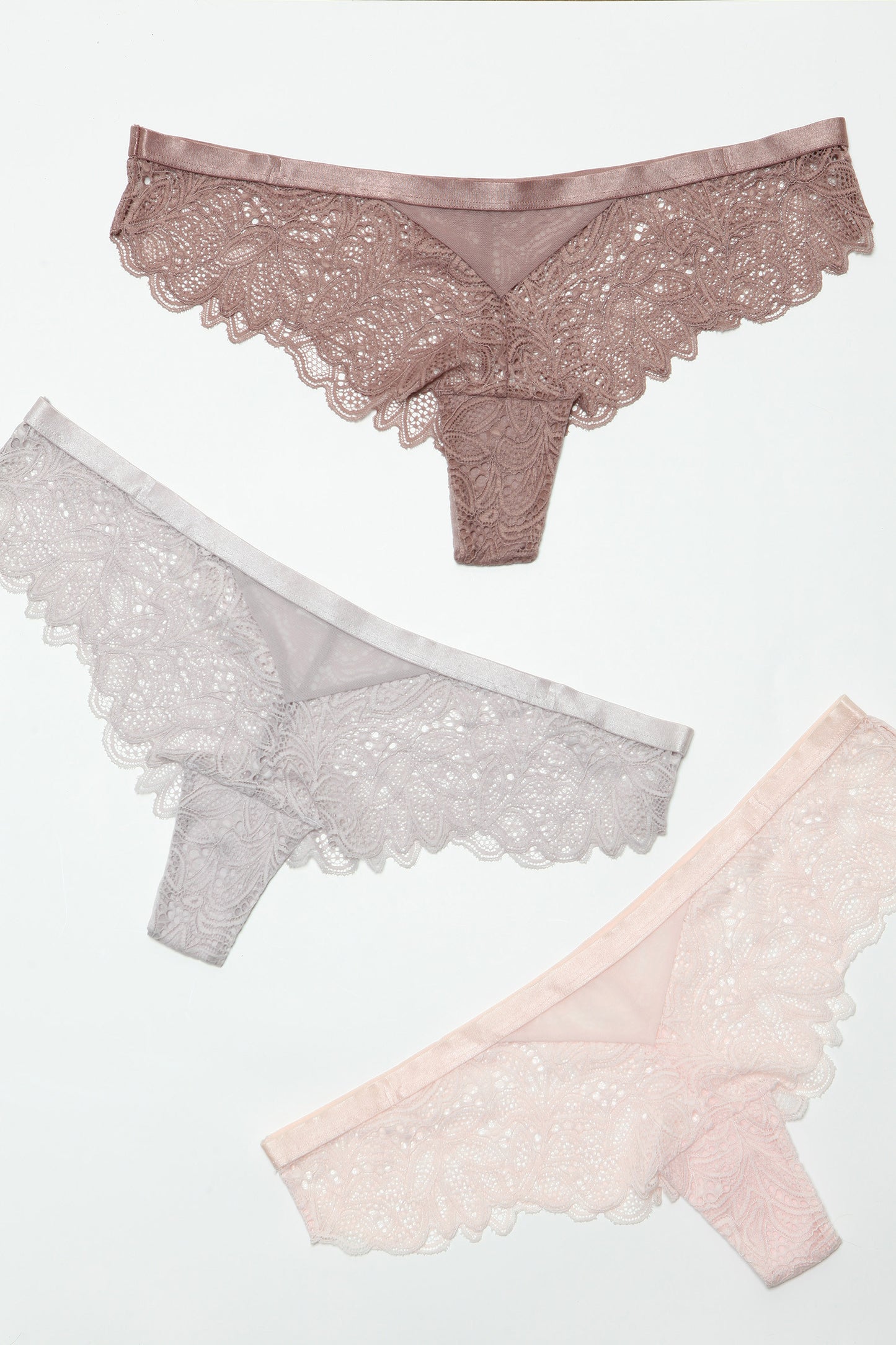 Be Wicked Wren Cheeky 3-Pack - Peach, Light Grey, Pink Asst. Sizes Available