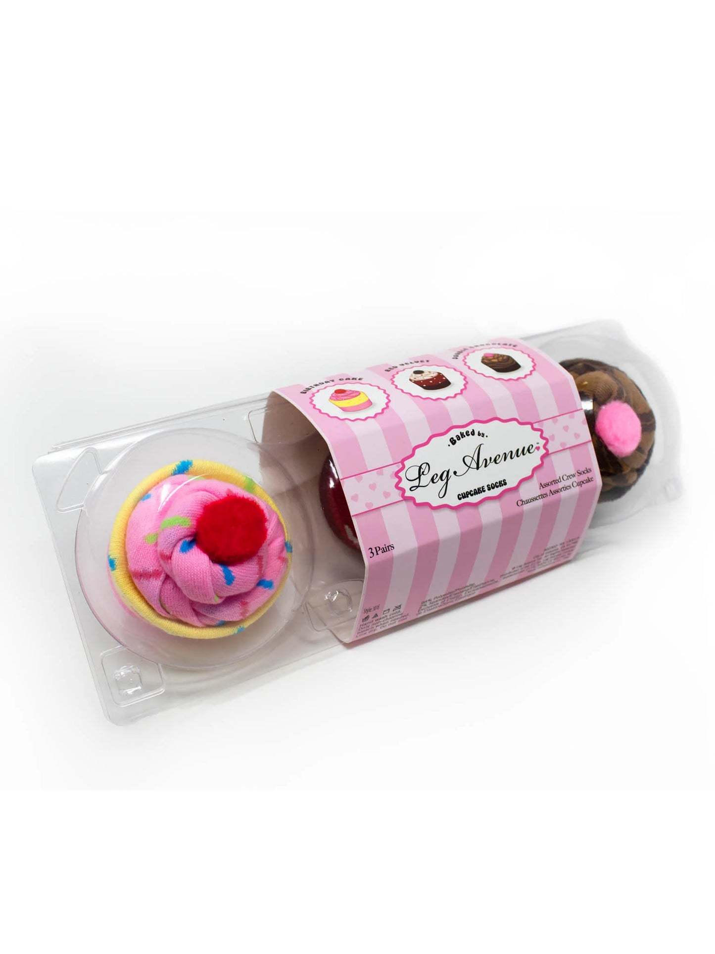 Leg Avenue Cupcake Socks Set 3pk