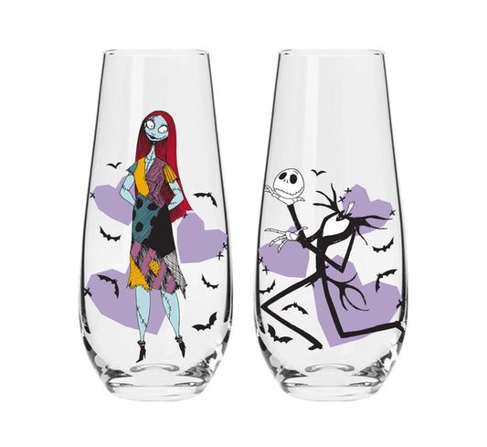 Nightmare Before Christmas 2pc Stemless Fluted Glass Set