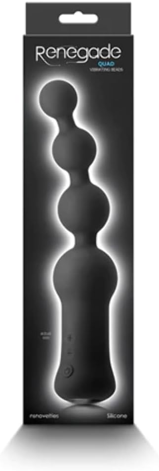 NS Novelties Renegade Quad Rechargeable Silicone Anal Beads - Black - CLEARANCE