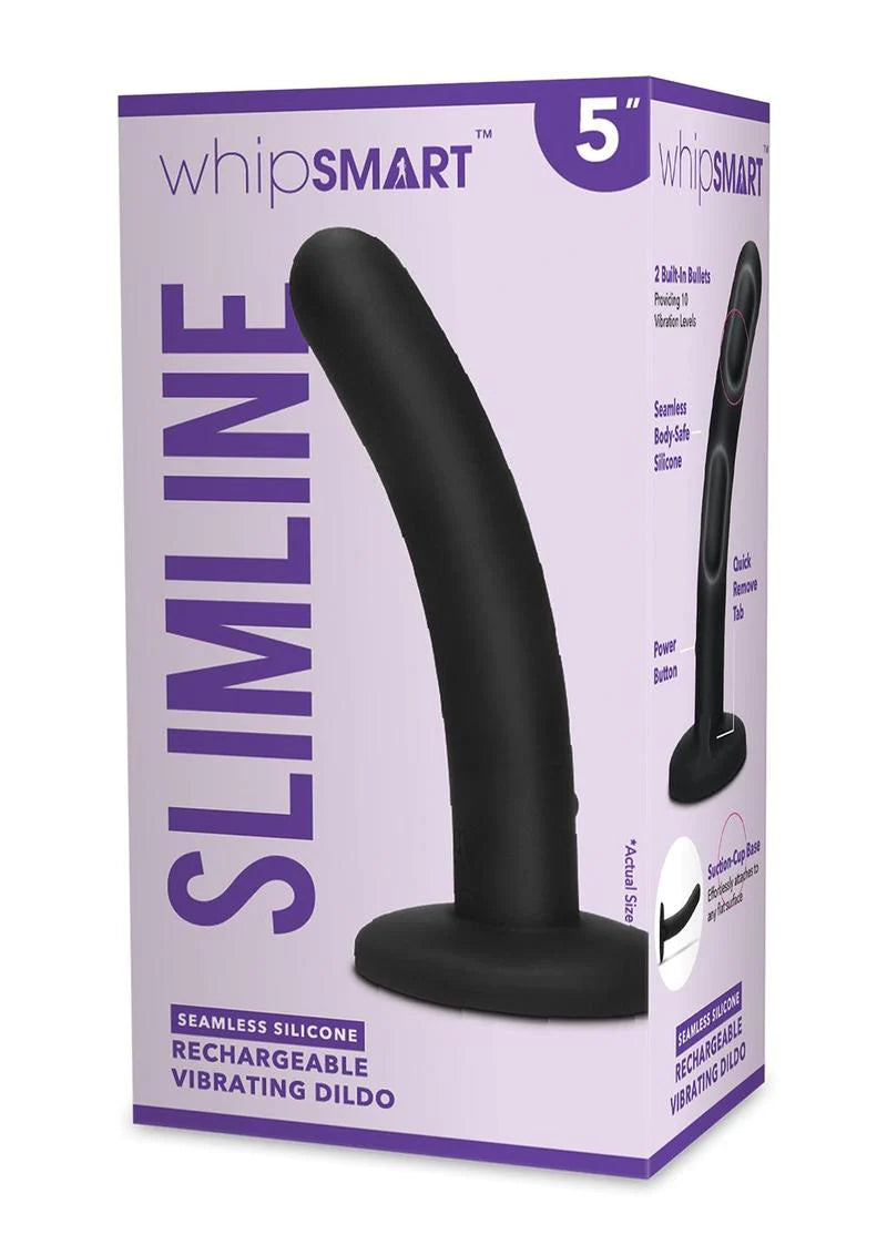WhipSmart Rechargeable Silicone Slimline Dildo 5in - Pick Your Color