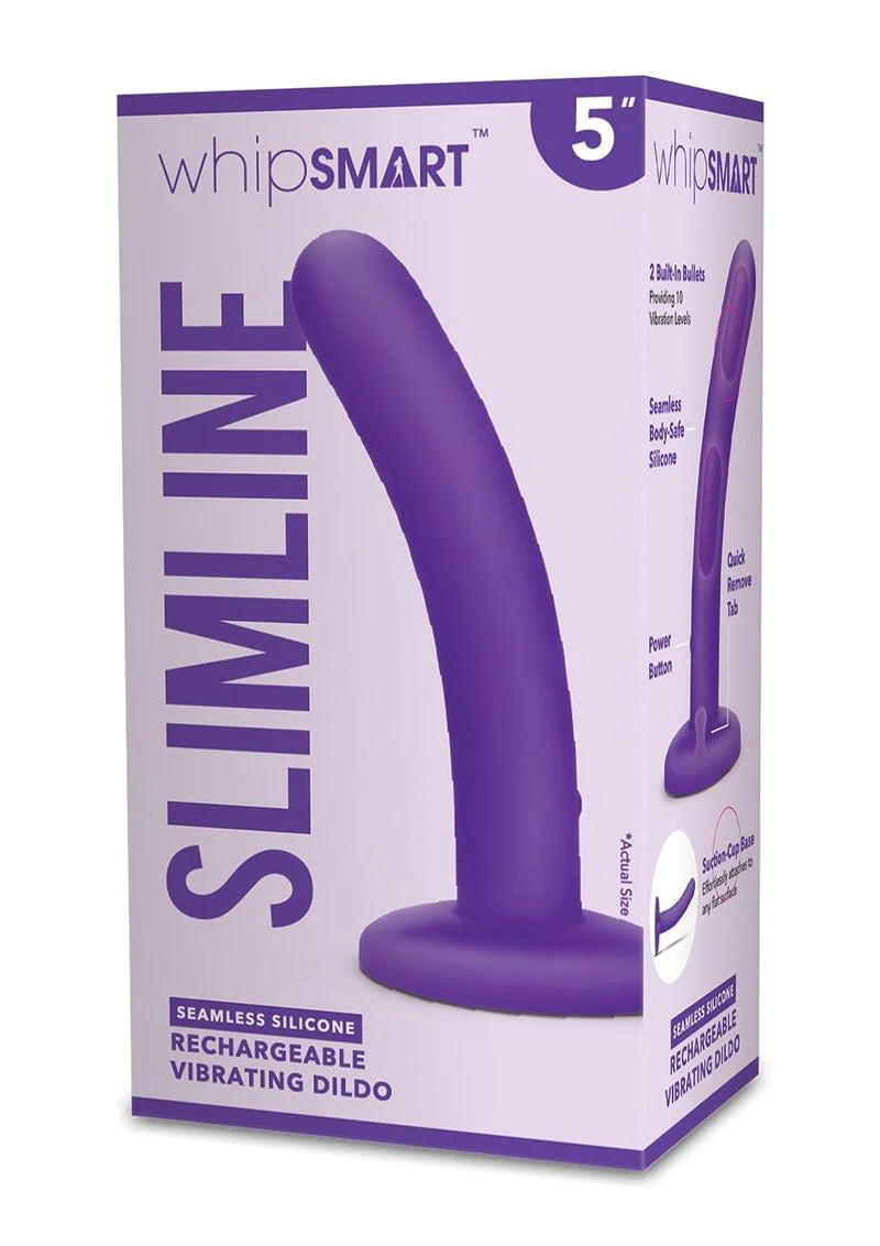 WhipSmart Rechargeable Silicone Slimline Dildo 5in - Pick Your Color