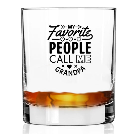 My Favorite People Call Me Grandpa Whiskey Rocks Glass