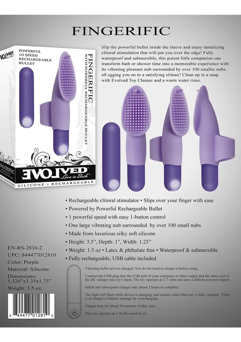 Evolved Novelties Fingerific Rechargeable Finger Bullet - Purple