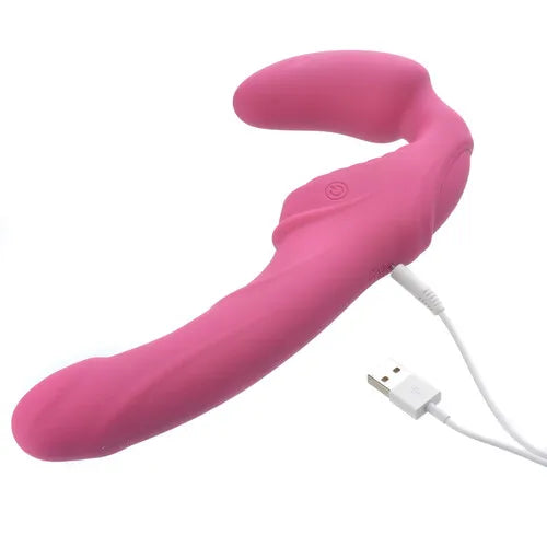Adam & Eve Eve's Vibrating Strapless Strap On - Pink - CLEARANCE