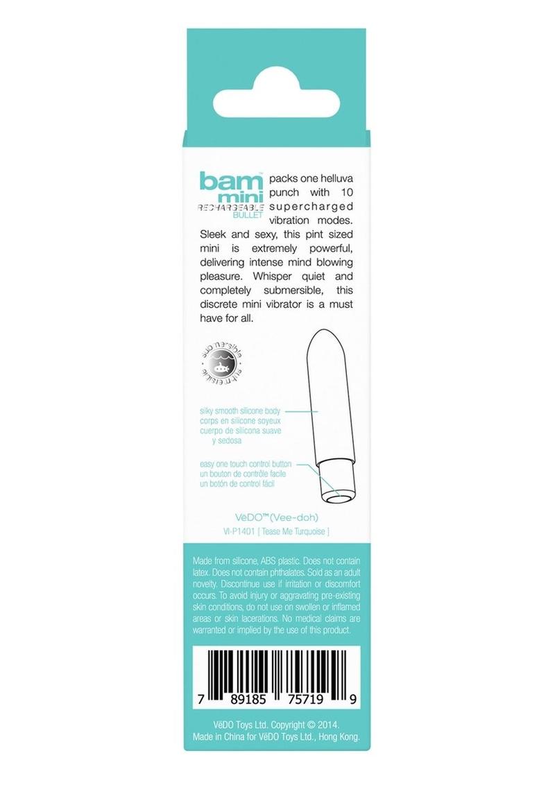 VeDO Bam Mini Rechargeable Silicone Bullet - Pick Your Color