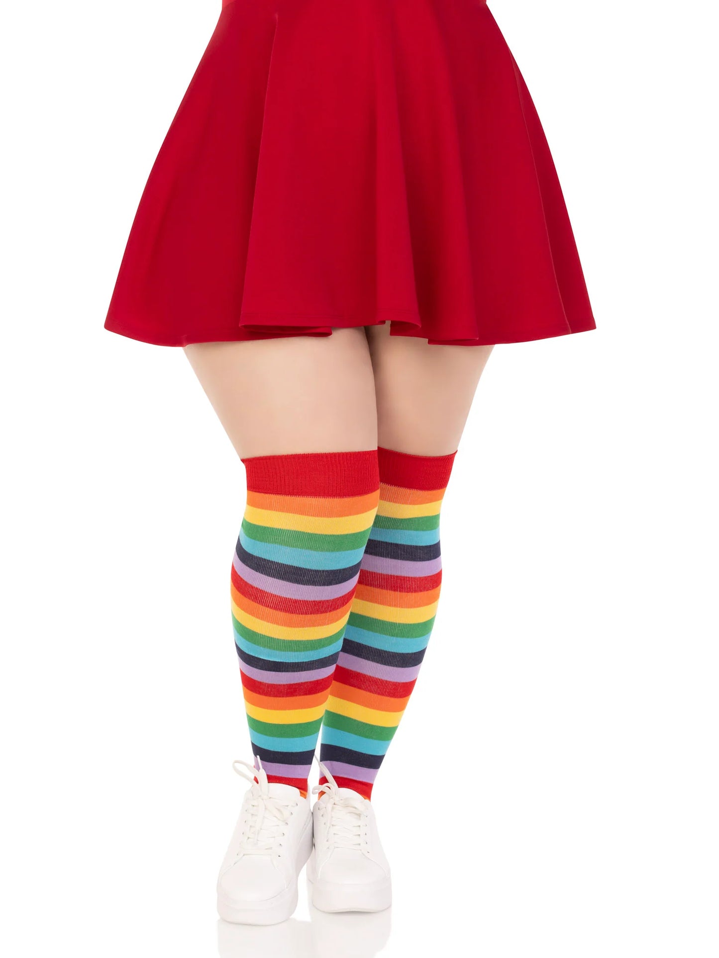 Leg Avenue Rainbow Thigh High Socks - Plus Size