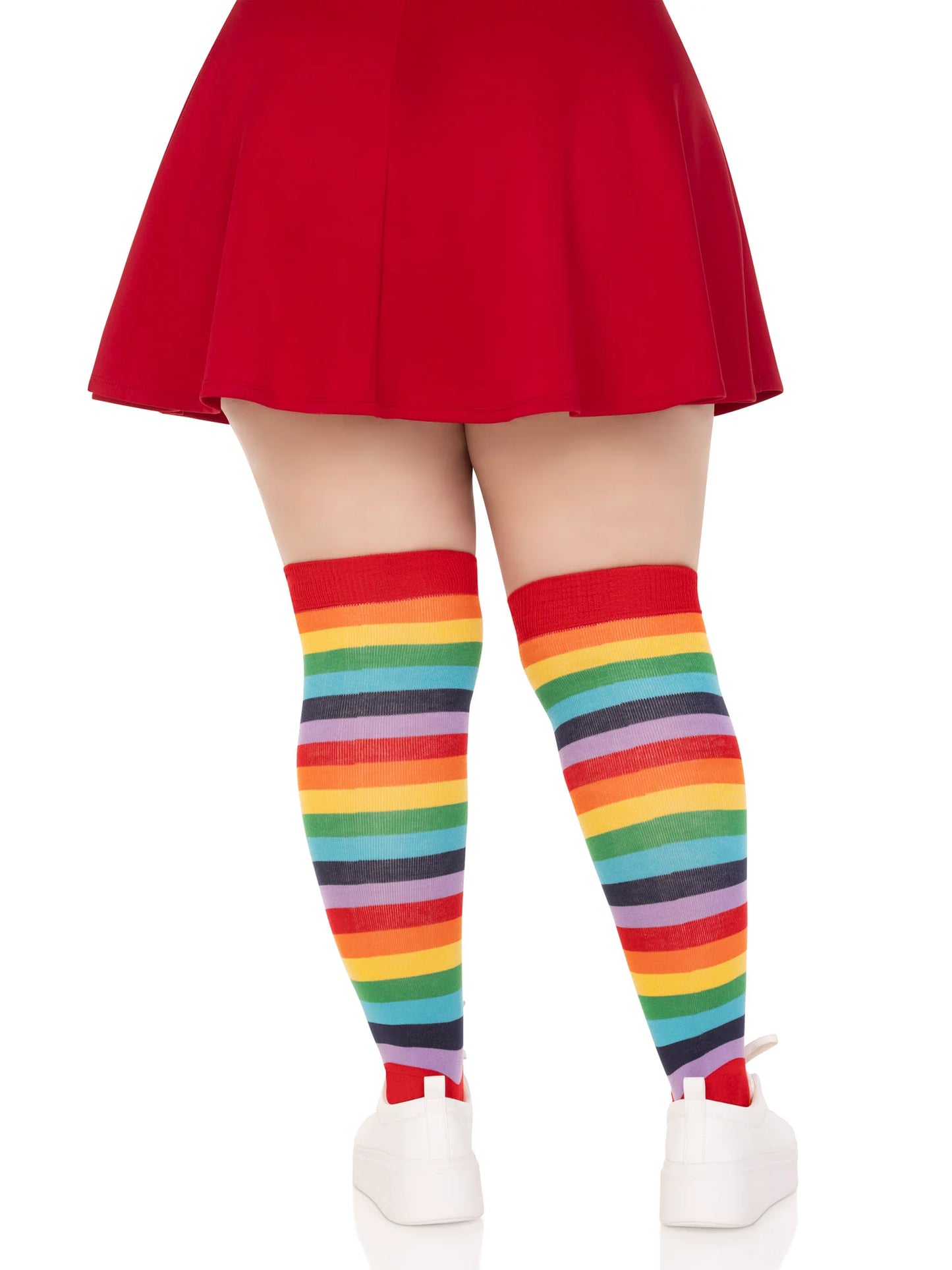 Leg Avenue Rainbow Thigh High Socks - Plus Size