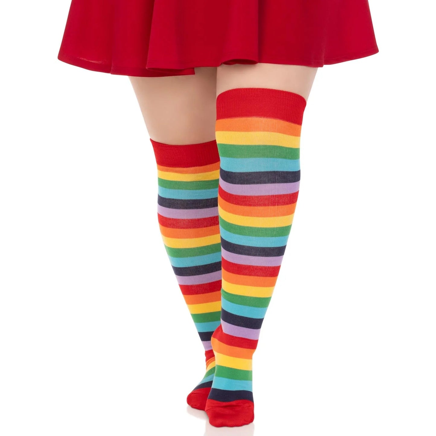Leg Avenue Rainbow Thigh High Socks - Plus Size