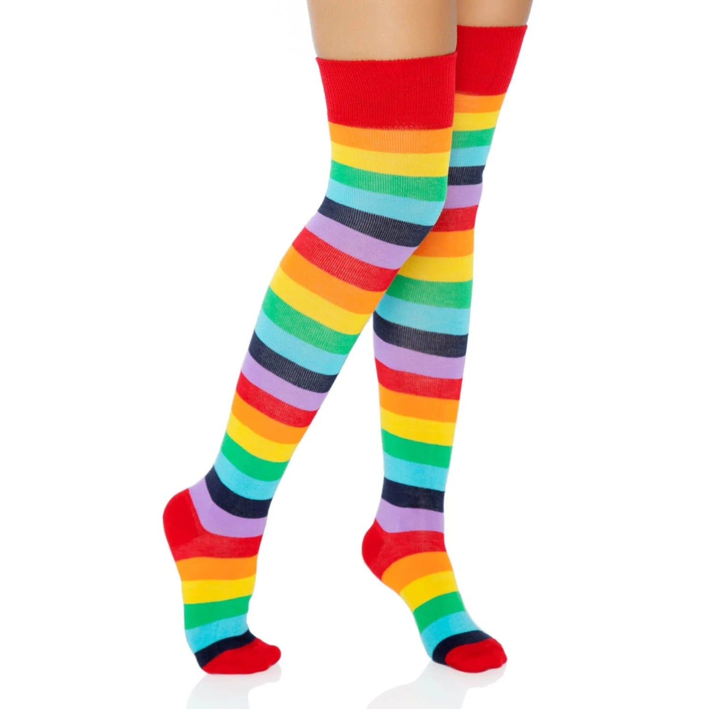 Leg Avenue Rainbow Thigh High Socks - One Size