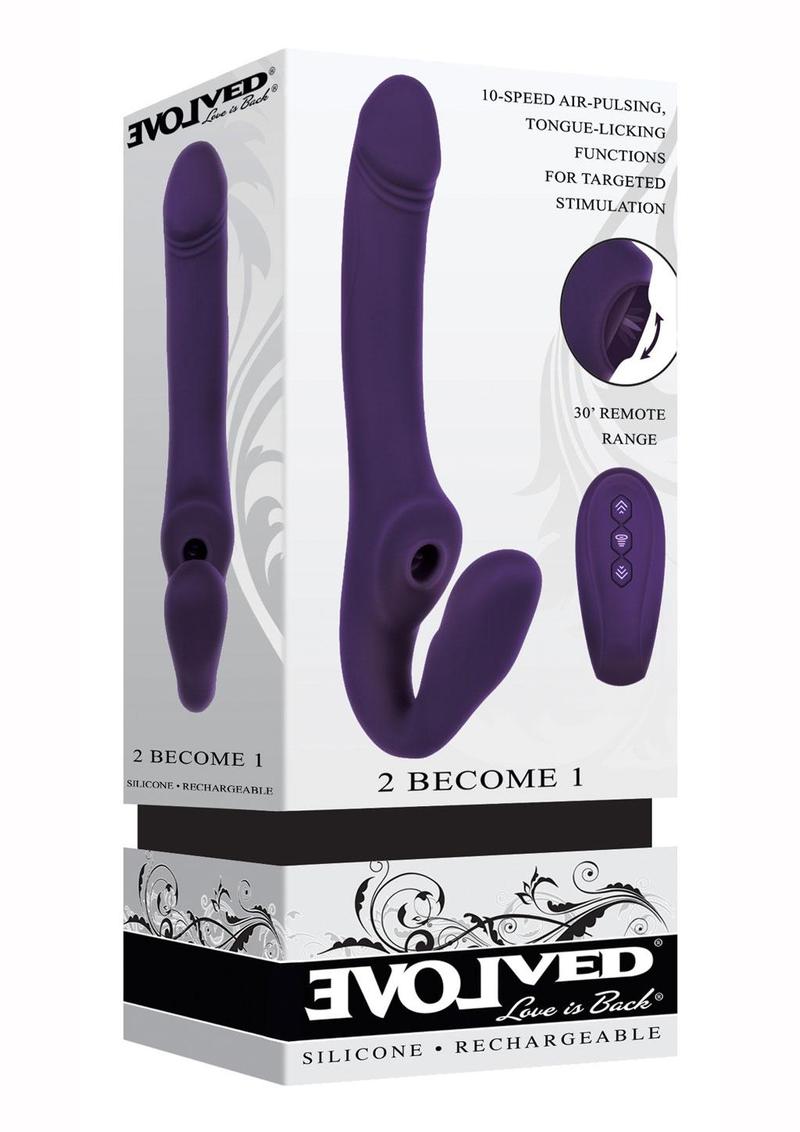 Evolved Novelties 2 Become 1 Strapless Strap On - Purple